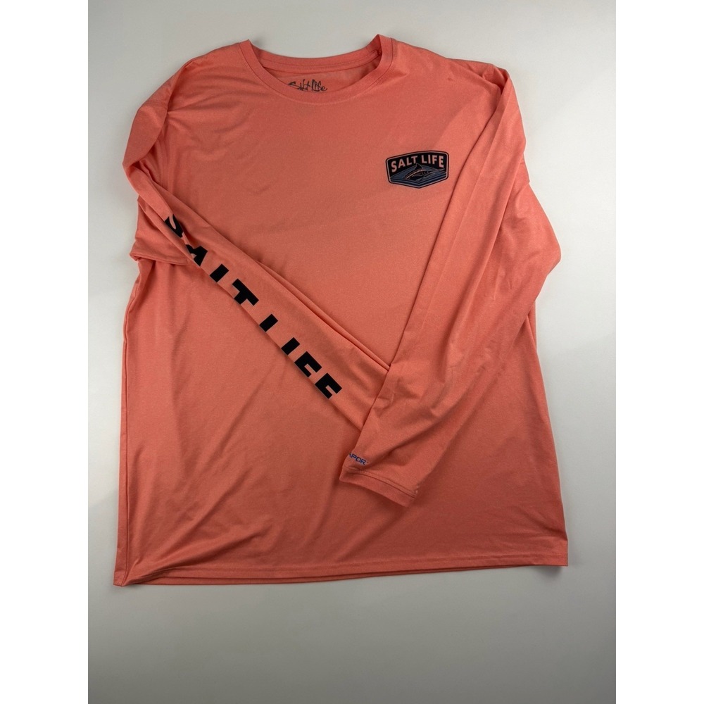 Salt Life SLX Performance Fishing Shirt Men's XXL Coral Long Sleeve UVapor